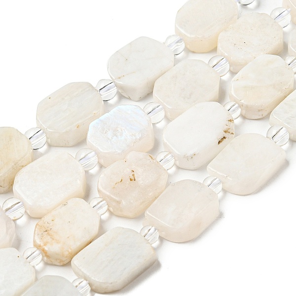

PandaHall Natural Rainbow Moonstone Beads Strands, with Seed Beads, Faceted Rectangle, 13~17x12~13x5~7mm, Hole: 1.2mm, about 20~22pcs/strand...
