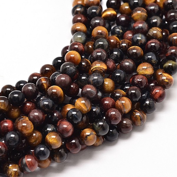 

PandaHall Natural Mixed Tiger Eye Round Bead Strands, 8mm, Hole: 1mm, about 49pcs/strand, 16 inch Tiger Eye Round