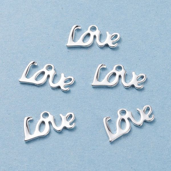 

PandaHall 304 Stainless Steel Charms, Word Love, Silver, 6x13x0.8mm, Hole: 1.2mm 304 Stainless Steel Word