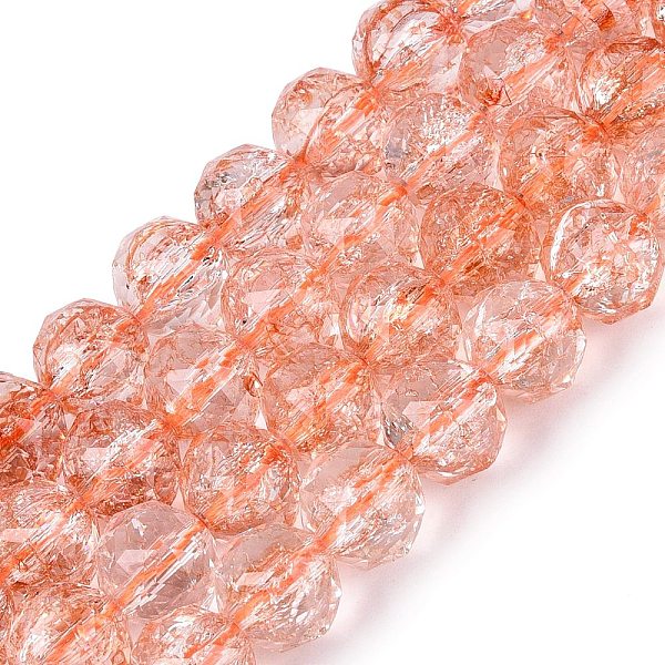 Brins de perles de verre transparentes craquelées