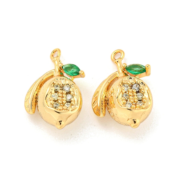 

PandaHall Brass Micro Pave Cubic Zirconia Pendants, Real 18K Gold Plated, Fruit, 17x11x8mm, Hole: 1mm Brass+Cubic Zirconia Fruit Clear