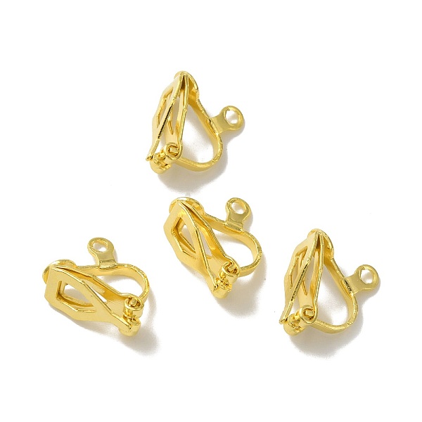 

PandaHall Brass Clip-on Earring Findings, with Loops, Lead Free & Cadmium Free, Real 24K Gold Plated, 12x5.5x9mm, Hole: 1.6mm Brass