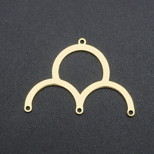 

PandaHall 201 Stainless Steel Arch Chandelier Components Links, Laser Cut, 4 Loop Links, Golden, 23.5x33.5x1mm, Hole: 1.2mm 201 Stainless...