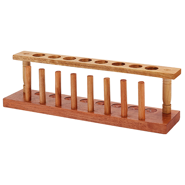 

PandaHall FINGERINSPIRE 8-Hole Wood Test Tube Holder Stand for 22mm/0.86inch Tubes Glass Test Tube Set with Drying Pins and Wood Rack..., Brown