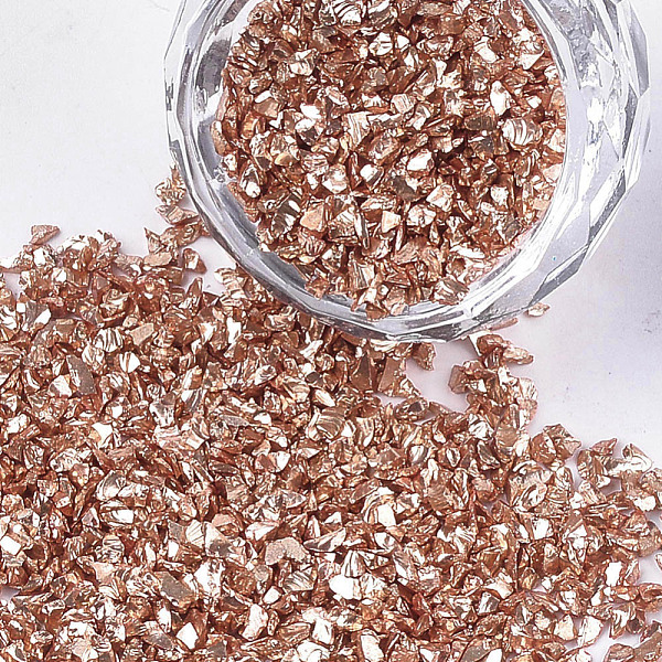 

PandaHall Plated Glass Seed Beads, For Nail Art Decoration Accessories, No Hole/Undrilled, Chips, Dark Salmon, 2~7x1~5x0.5~2mm, about..., Red