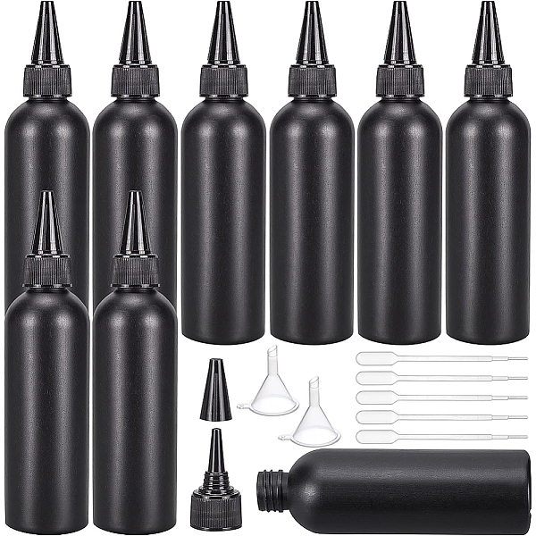 

PandaHall BENECREAT 16Pcs 120ml Black Plastic Squeeze Bottles, Squeeze Condiment Bottles with 2Pcs Funnels and 10Pcs Transfer Pipettes for..., Multicolor