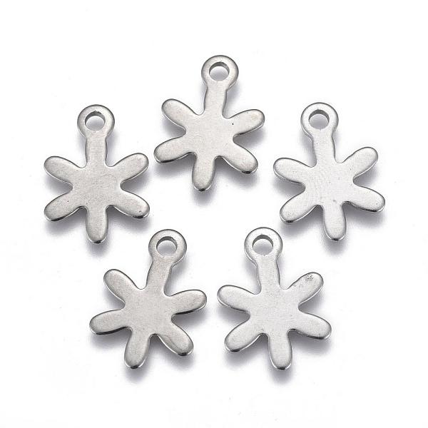 

PandaHall 201 Stainless Steel Charms, Flower, Stainless Steel Color, 14x10x0.8mm, Hole: 1.5mm 201 Stainless Steel Flower