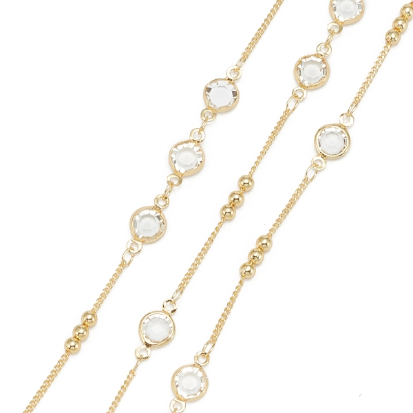 

PandaHall Handmade Glass Beaded Chains, with Brass Beads and Spool, Soldered, Long-Lasting Plated, Round, Golden, Golden, 2x1x1mm, 32.8 Feet...