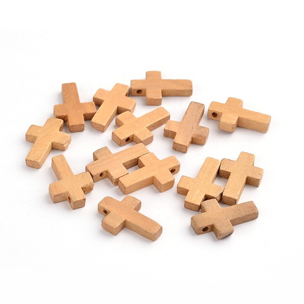 

PandaHall Wood Pendants, Cross Pendants, Lead Free, Camel, 22x14x4mm, Hole: 1.8~2mm Wood Cross Brown