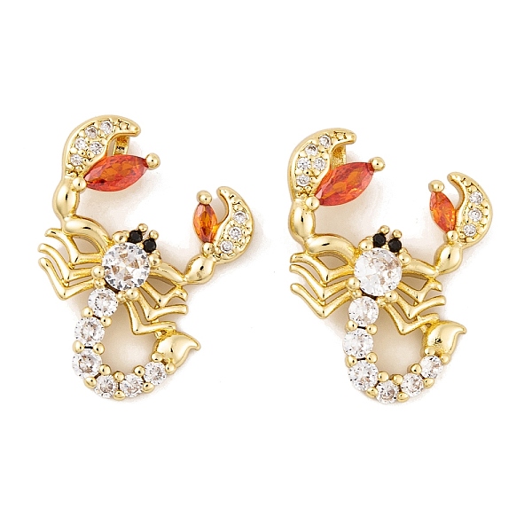 

PandaHall Brass Micro Pave Cubic Zirconia Pendants, with Glass, Real 18K Gold Plated Scorpion Charms, Clear, 21x19.5x5.5mm, Hole: 4x3mm...
