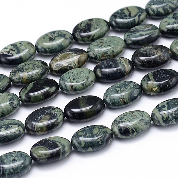 

PandaHall Natural Kambaba Jasper Beads Strands, Flat Oval, 14x10x6mm, Hole: 1mm, about 29pcs/strand, 15.7 inch Kambaba Jasper Oval