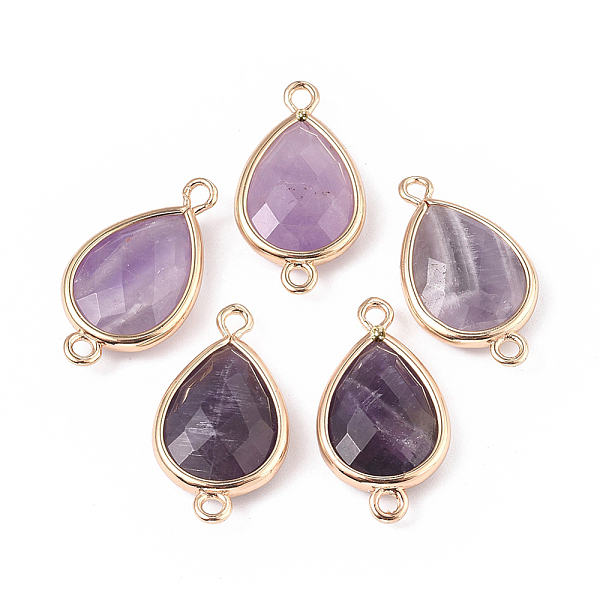 

PandaHall Natural Amethyst Links connectors, with Golden Tone Brass Findings, Teardrop, 22x12x5mm, Hole: 1.6mm Amethyst Teardrop