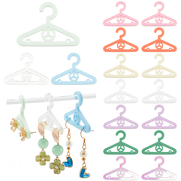 

PandaHall 50Pcs 10 Colors Mini Acrylic Earring Hanger, Earring Display Accessories, for Earring Organizer Holder, Mixed Color, Peace Sign..., Multicolor