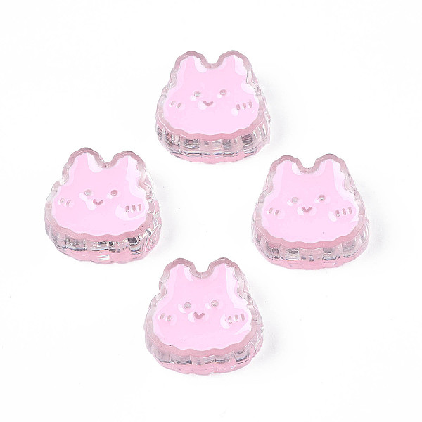 

PandaHall Transparent Acrylic Beads, with Enamel, Rabbit, Pearl Pink, 18x19x8mm, Hole: 3mm Acrylic Rabbit
