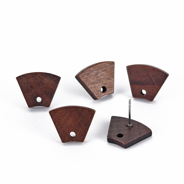 

PandaHall Walnut Wood Stud Earring Findings, with 304 Stainless Steel Pin, Trapezoid, Coconut Brown, 12x15.5mm, Hole: 1.6mm, Pin: 0.6mm Wood...