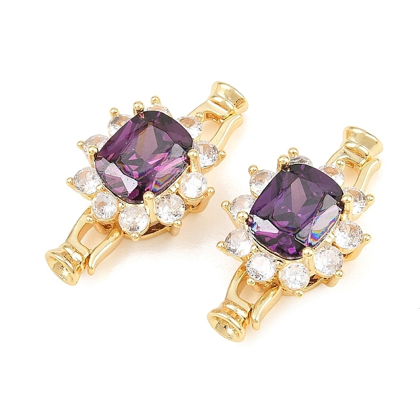Brass Pave Cubic Zirconia Fold Over Clasps