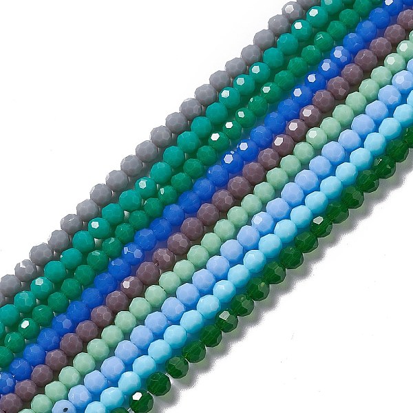 

PandaHall Faceted(32 Facets) Glass Beads Strands, Round, Mixed Color, 4mm, Hole: 1mm, about 99~107pcs/strand, 14.09~15.43''(35.8~39.2cm)..., Multicolor