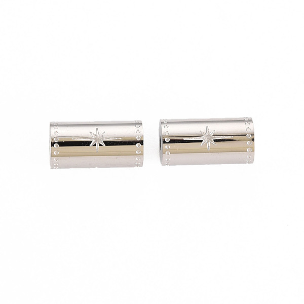 

PandaHall 304 Stainless Steel Beads, Column with Star, Stainless Steel Color, 12x6mm, Hole: 1.8mm 304 Stainless Steel Hexagon