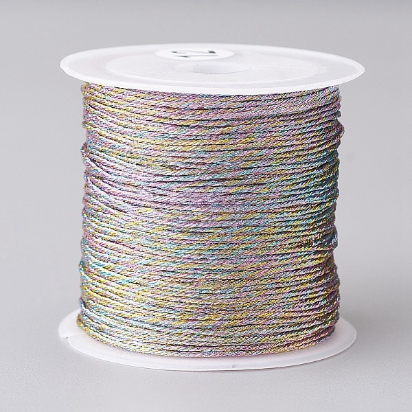 

PandaHall Metallic Thread, Embroidery Thread, for Jewelry Making, Colorful, 0.8mm, about 25m/roll, 1roll Metallic Cord