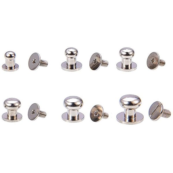 

PandaHall SUPERDANT 48Sets Brass Round Head Button Stud Leathercraft Screws Nail Rivets DIY Leather Craft Metal Rivet for Belt Strap Bag...