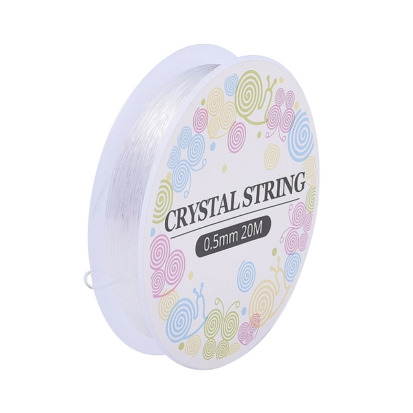 

PandaHall Elastic Crystal Thread, Stretchy String Bead Cord, for Beaded Jewelry Making, Clear, 0.5mm, about 20m/roll TPU Round Clear