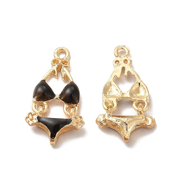 

PandaHall Alloy Enamel Pandants, Lead Free & Cadmium Free, Light Gold, Bikini Charm, Black, 25x13.5x4mm, Hole: 1.6mm Alloy+Enamel Black