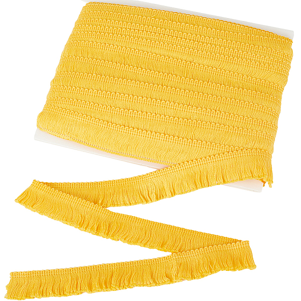 

PandaHall GORGECRAFT 27 Yards Fringe Tassel Trim 3cm Wide Gold Fringe Fibre Embroidered Ribbon Chainette Sewing Lace Edge Trimming for...
