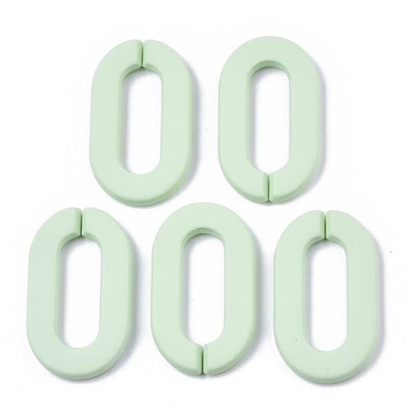 

PandaHall Opaque Spray Painted Acrylic Linking Rings, Quick Link Connectors, for Cable Chains Making, Unwelded, Oval, Aquamarine, 36x21x4mm..., Green