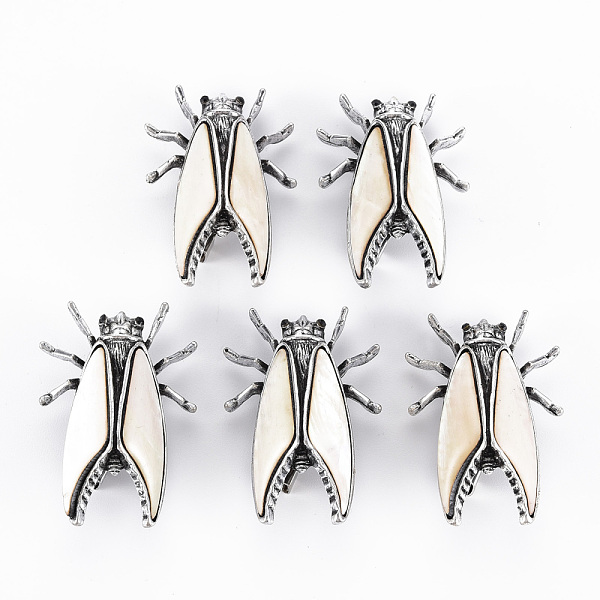 

PandaHall Cicada Shape Natural White Shell Brooch Pin, Alloy with Rhinestone Lapel Pin for Backpack Clothing, Lead Free & Cadmium Free..., Yellow