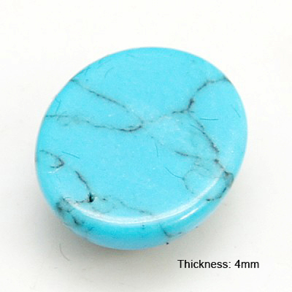 

PandaHall Gemstone Cabochons, Oval, Turquoise, 12x10x4mm Synthetic Turquoise Oval