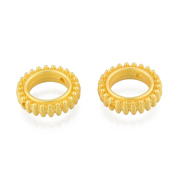 

PandaHall Alloy Bead Frame, Matte Style, Donut, Matte Gold Color, 13x3mm, Hole: 1mm Alloy Donut