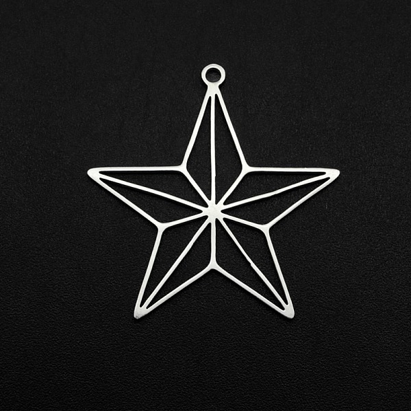 

PandaHall 201 Stainless Steel Pendants, Laser Cut, Geometry Star, Stainless Steel Color, 30.5x29.5x1mm, Hole: 1.6mm 201 Stainless Steel Star