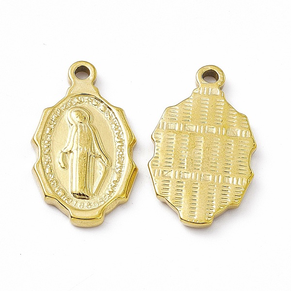 

PandaHall Vacuum Plating 201 Stainless Steel Pendants, Religion, Oval Charms with Virgin Mary Pattern, Real 18K Gold Plated, 24.5x14x2mm...