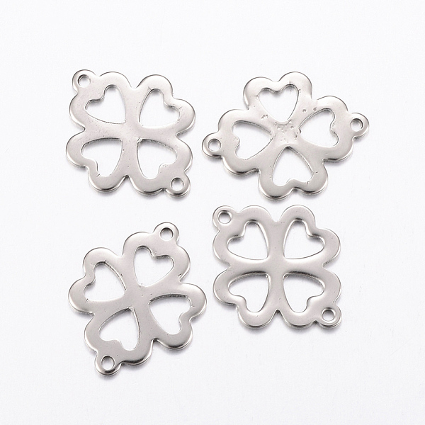 

PandaHall 304 Stainless Steel Links connectors, Hollow Clover, Stainless Steel Color, 21x16.5x1mm, Hole: 1.5mm 304 Stainless Steel Clover