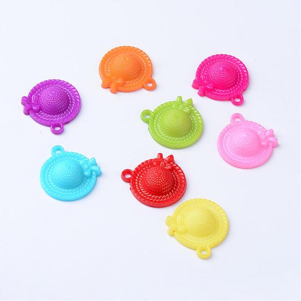 

PandaHall Opaque Acrylic Pendants, Hat, Mixed Color, 31x28.5x9mm, Hole: 3mm, about 200pcs/500g Acrylic Hat Multicolor