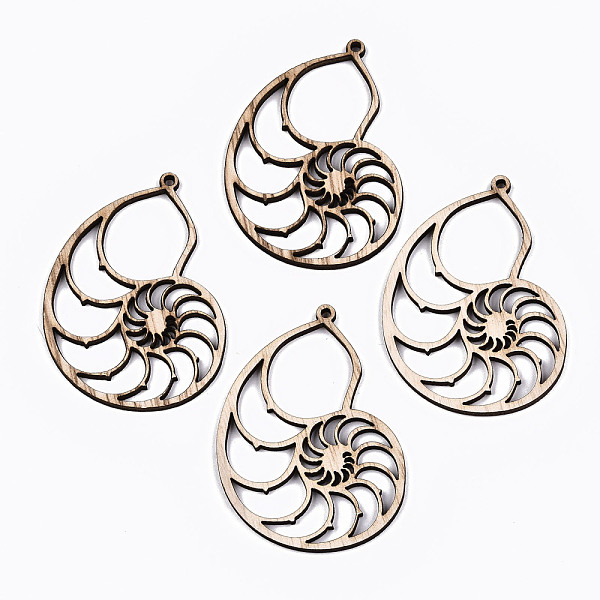 

PandaHall Unfinished Hollow Wood Big Pendants, Undyed, Laser Cut Wood Shapes, Sead Shell Shape, Antique White, 56x41x2.5mm, Hole: 2mm Wood...