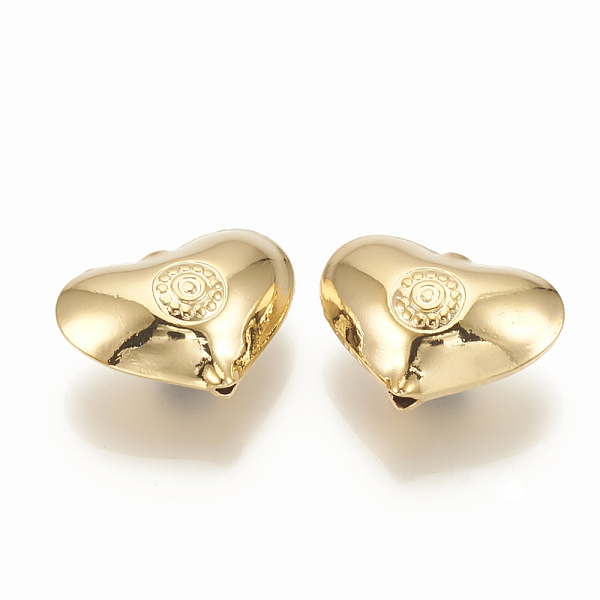

PandaHall Brass Beads, Heart, Nickel Free, Real 18K Gold Plated, 14x19x8mm, Hole: 1.5mm Brass Heart