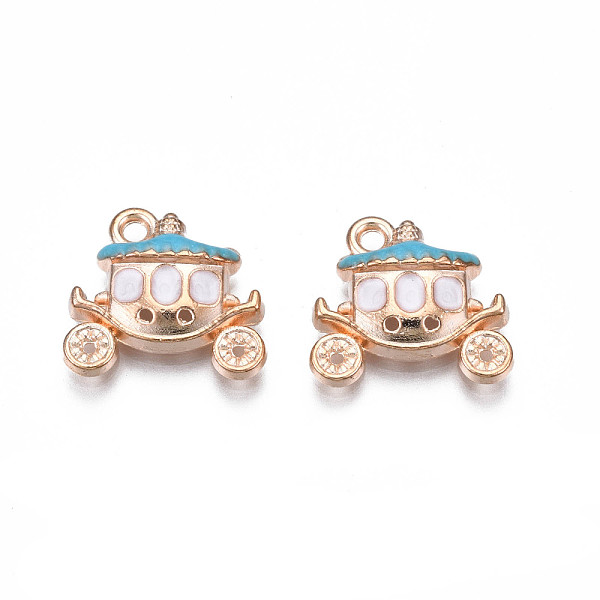 

PandaHall Alloy Enamel Pendants, Cadmium Free & Lead Free, Car, Light Sky Blue, 14.5x16x4mm, Hole: 1.6mm Alloy+Enamel Vehicle