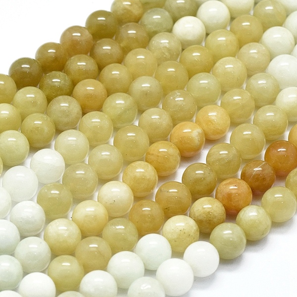

PandaHall Natural Yellow Aquamarine Beads Strands, Round, 8mm, Hole: 1mm, about 54pcs/strand, 17.7 inch(45cm) Aquamarine Round