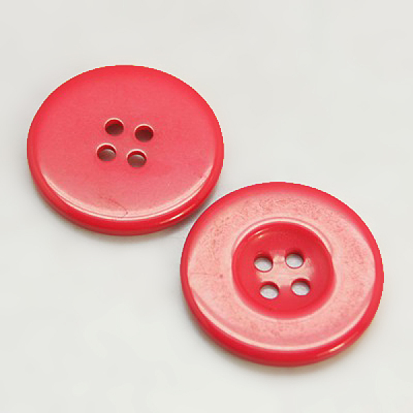 

PandaHall Resin Buttons, Dyed, Flat Round, Red, 22x3mm Resin Flat Round Red