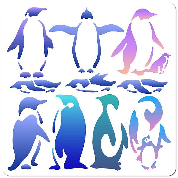 

PandaHall PET Plastic Hollow Out Drawing Painting Stencils Templates, Square, Penguin, 300x300mm Plastic Penguin