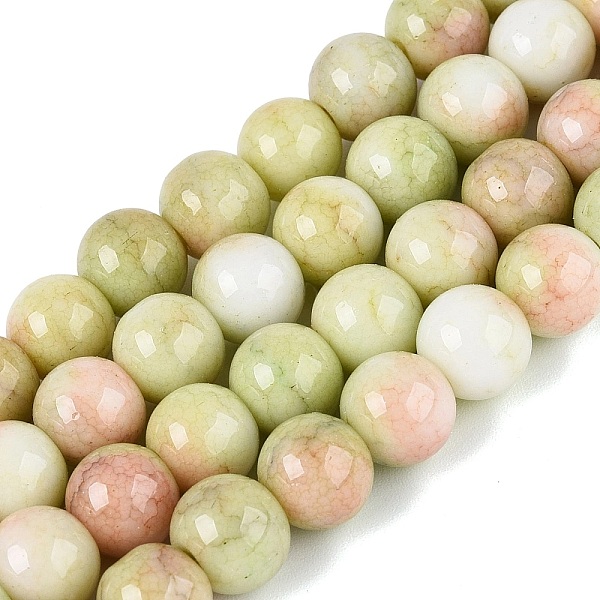 Brins de perles de verre teintées à effet ombré opaque