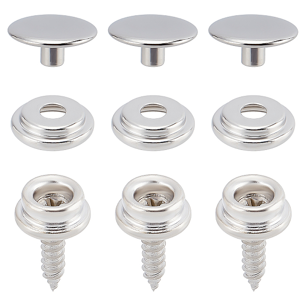 

PandaHall 304 Stainless Steel Screws, Self Tapping Screws, Snaps Screw Studs for Boat Cover, with 201 Stainless Steel Cap, Stainless Steel...