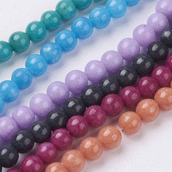 

PandaHall Natural Mashan Jade Round Beads Strands, Dyed, Mixed Color, 4mm, Hole: 1mm, about 98pcs/strand, 15.7 inch Mashan Jade Round..., Multicolor