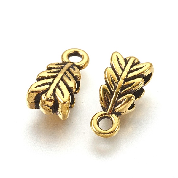 

PandaHall Tibetan Style Pendant Bails, Cadmium Free & Lead Free, Antique Golden, 14x6.5x4.5mm, Hole: 2mm Alloy Leaf