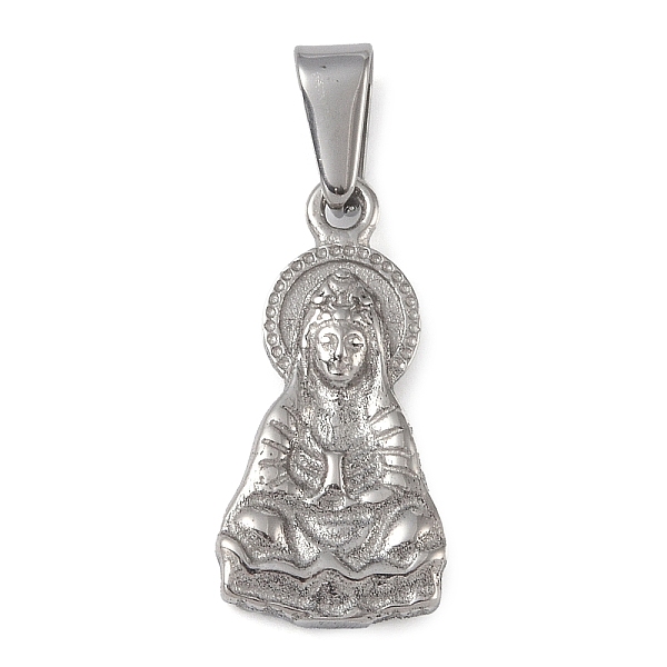 

PandaHall 304 Stainless Steel Pendants, Avalokitesvara Charm, Stainless Steel Color, 22.5x11.5x3mm, Hole: 2.5x4.5mm 304 Stainless Steel...