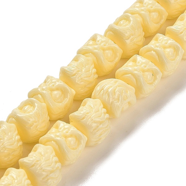 Brins de perles sculptées en corail synthétique