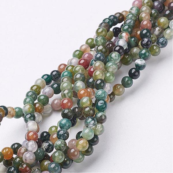 

PandaHall Gemstone Beads Strands, Natural Indian Agate, Round, about 4mm diameter, hole: about 0.8mm, about 85~86pcs/strand, 15~16 inch...