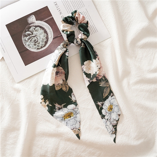 

PandaHall Cloth Hair Ties, Dark Green, 300mm Cloth