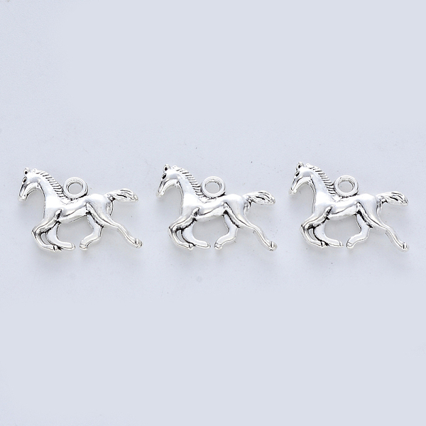 

PandaHall Tibetan Style Alloy Pendants, Cadmium Free & Lead Free, Horse, Antique Silver, 15x18x3mm, Hole: 1.8mm Alloy Horse